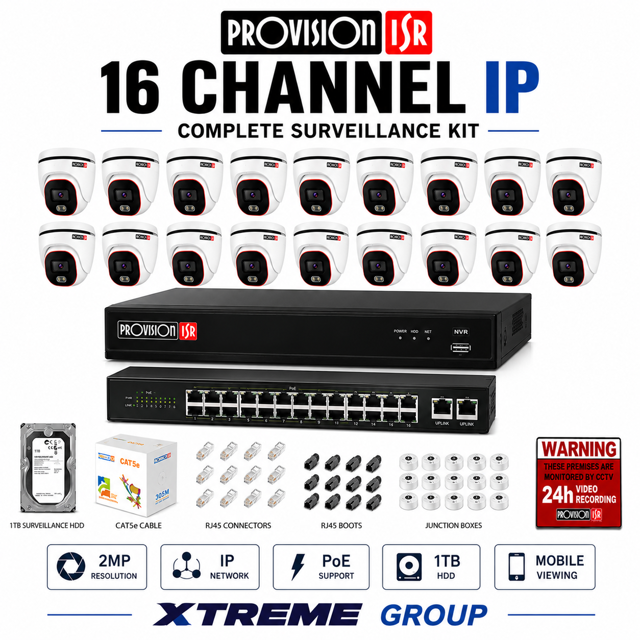 Provision ISR 16 Channel Complete IP Surveillance Kit