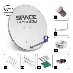Space Television UltraHD 65cm Galvanised Steel Single Satellite Dish Kit